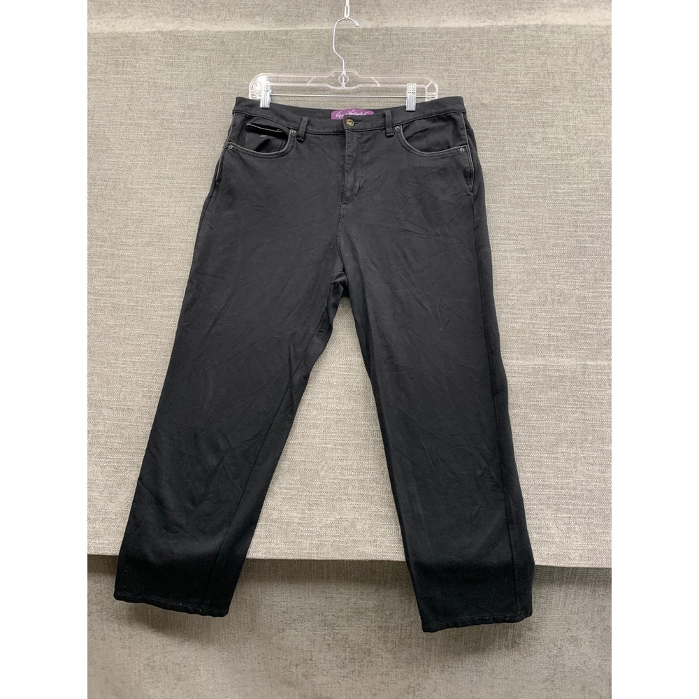 Gloria Vanderbilt Amanda Pants Womens 16 Black Straight Leg Everyday Casual